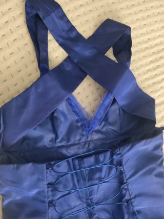 Vestido largo fiesta azul eléctrico