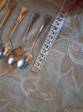 9 antichi cucchiaini timbrati Argento 1000