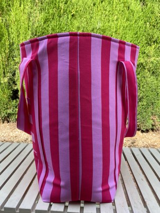Bolso Maxi B.MANIA Rayas Rosa y Morado