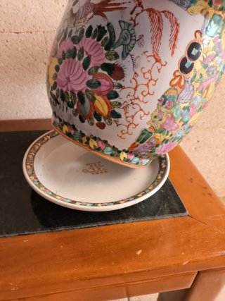 Macetero de cerámica multicolor Usado