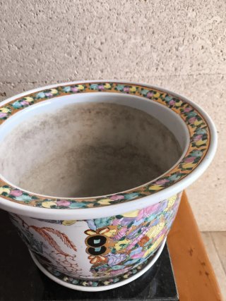 Macetero de cerámica multicolor Usado
