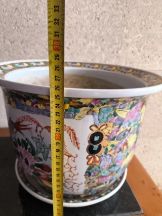 Macetero de cerámica multicolor Usado