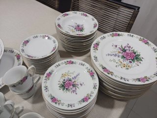 URGE Vajilla Porcelana Fina Flores Rosas