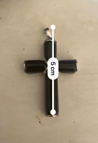 Ciondolo Croce Nero Argento