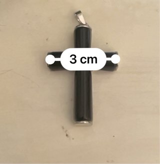 Ciondolo Croce Nero Argento