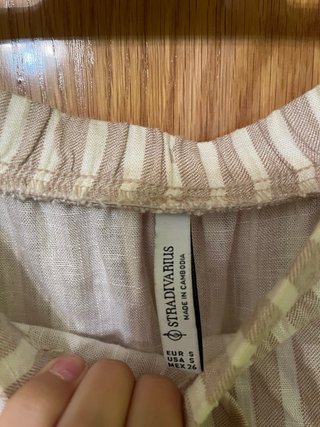 Falda de playa beige y blanca Talla S