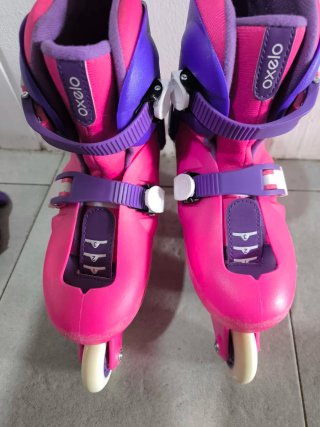 Patines infantiles Oxelo rosas y morados