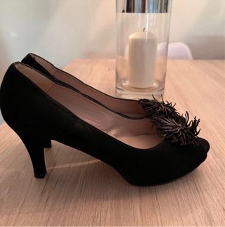 Zapatos Argenta Negros Tacón puestos una vez.
