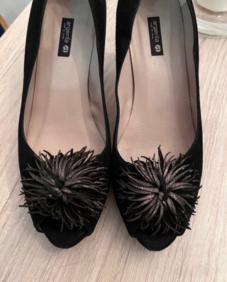 Zapatos Argenta Negros Tacón puestos una vez.