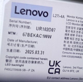 Monitor Lenovo L27I-40 con altavoces