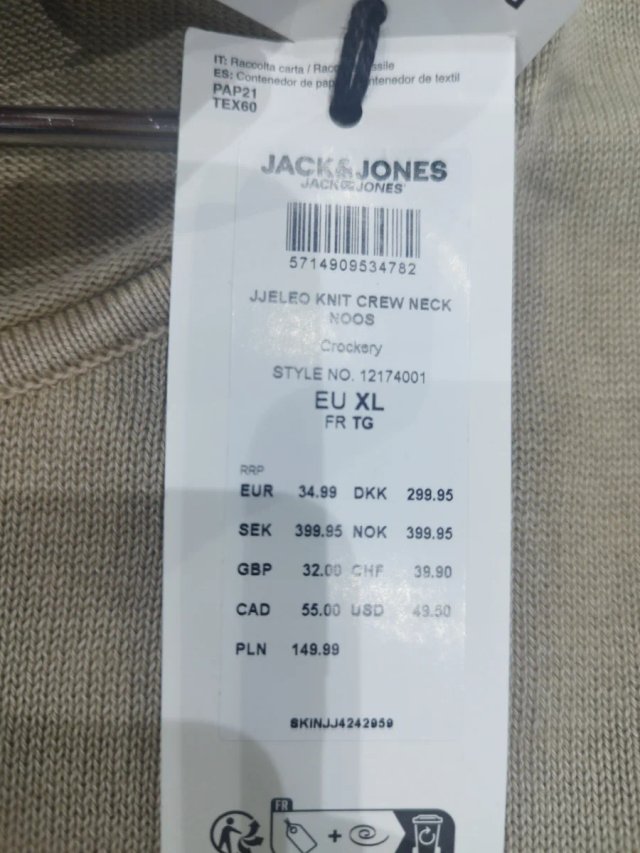 Jersey fino Jack & Jones Talla XL. Nuevo