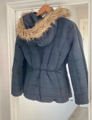 Abrigo acolchado H&M azul con capucha