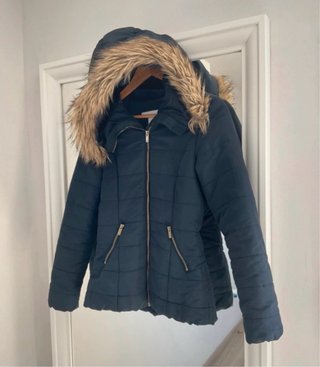 Abrigo acolchado H&M azul con capucha