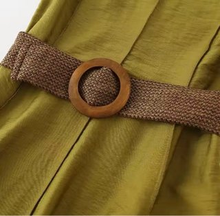 Vestido verde Zara con cinturón