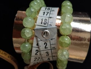 Set 2 bracciali pietra verde chiaro