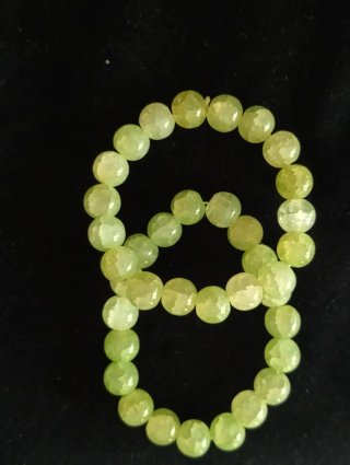Set 2 bracciali pietra verde chiaro