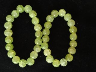 Set 2 bracciali pietra verde chiaro