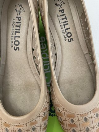Zapatos Pitillos Beige y Dorado