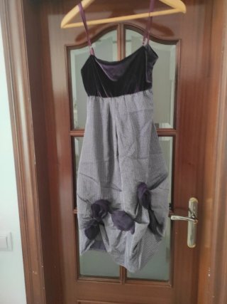 Vestido abullonado forrado fiesta/boda tirantes