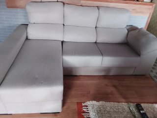 Sofá Chaiselongue Beige/Gris