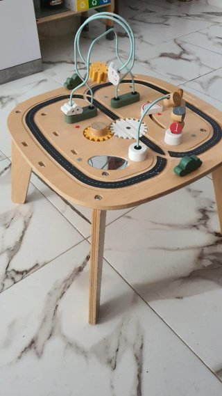 Mesa actividades madera circuito coches