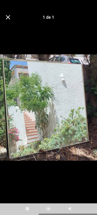2 Espejos Grandes de Cristal con bordes dorados