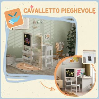 Set Tavolo e Sedia per Bambini 3-8 Anni con Lavagn
