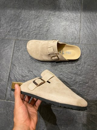 Zuecos Birkenstock Boston Grises 42