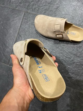 Zuecos Birkenstock Boston Grises 42