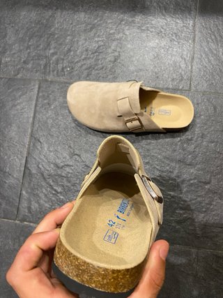 Zuecos Birkenstock Boston Grises 42