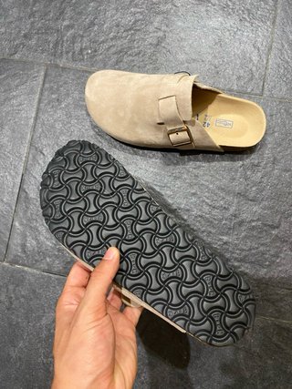 Zuecos Birkenstock Boston Grises 42