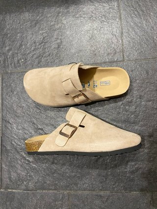 Zuecos Birkenstock Boston Grises 42
