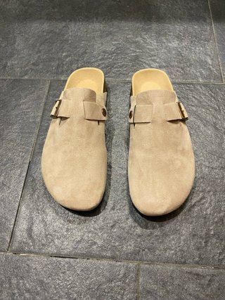 Zuecos Birkenstock Boston Grises 42