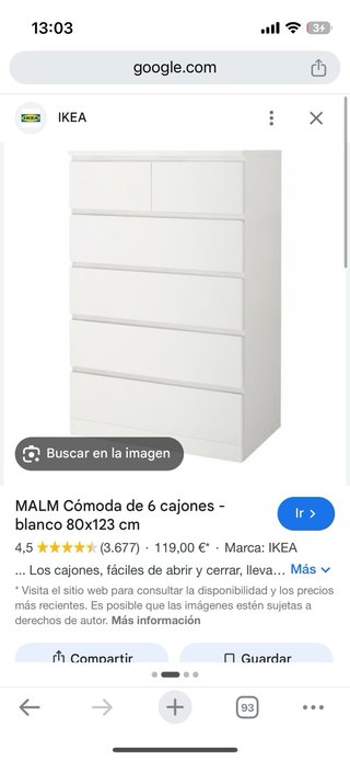 Cómoda Malm Ikea Blanca