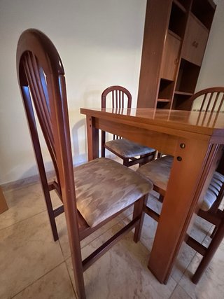 Mesa comedor con 6 sillas y 2 muebles