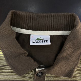 Polo Lacoste Marrón Rayas Talla L
