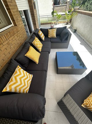 Conjunto Muebles Terraza gris con Cojines