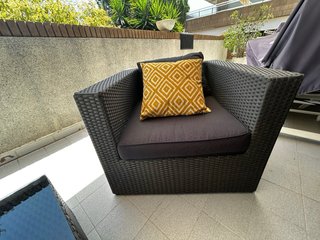 Conjunto Muebles Terraza gris con Cojines