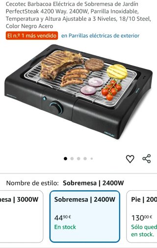 Cecotec Barbacoa Eléctrica de Sobremesa 2400W