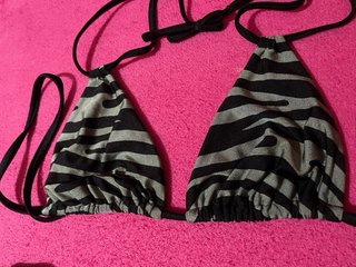 Bikini Triángulo Estampado Cebra Talla 90 y XS