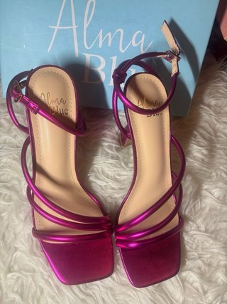 Sandalias Alma Blu Tacón Rosa Metálico