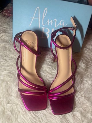 Sandalias Alma Blu Tacón Rosa Metálico