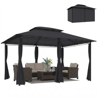 Cenador Jardín 3x4m Pabellón Negro