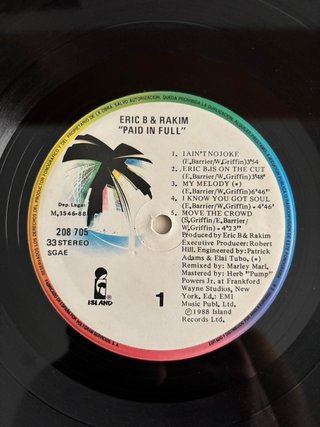 Vinilo Erick B & Rakim Paid in Full