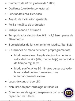 Ventilador AEG con humidificador