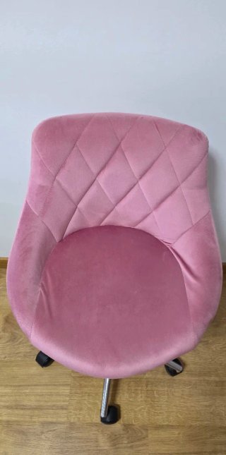 Silla oficina terciopelo rosa con ruedas