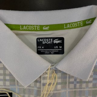 Polo Lacoste Blanco Talla M Cuadros