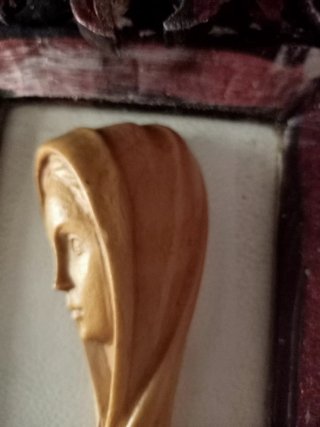 Quadretto Madonna Legno Cornice Decorata