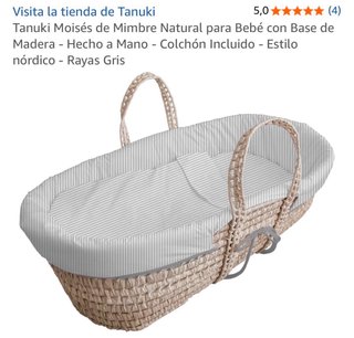 Moisés de mimbre con soporte