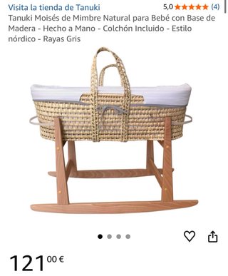 Moisés de mimbre con soporte
